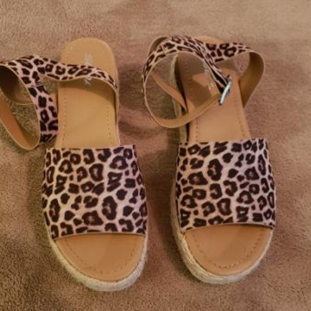 Leopard print espadrilles- great condition